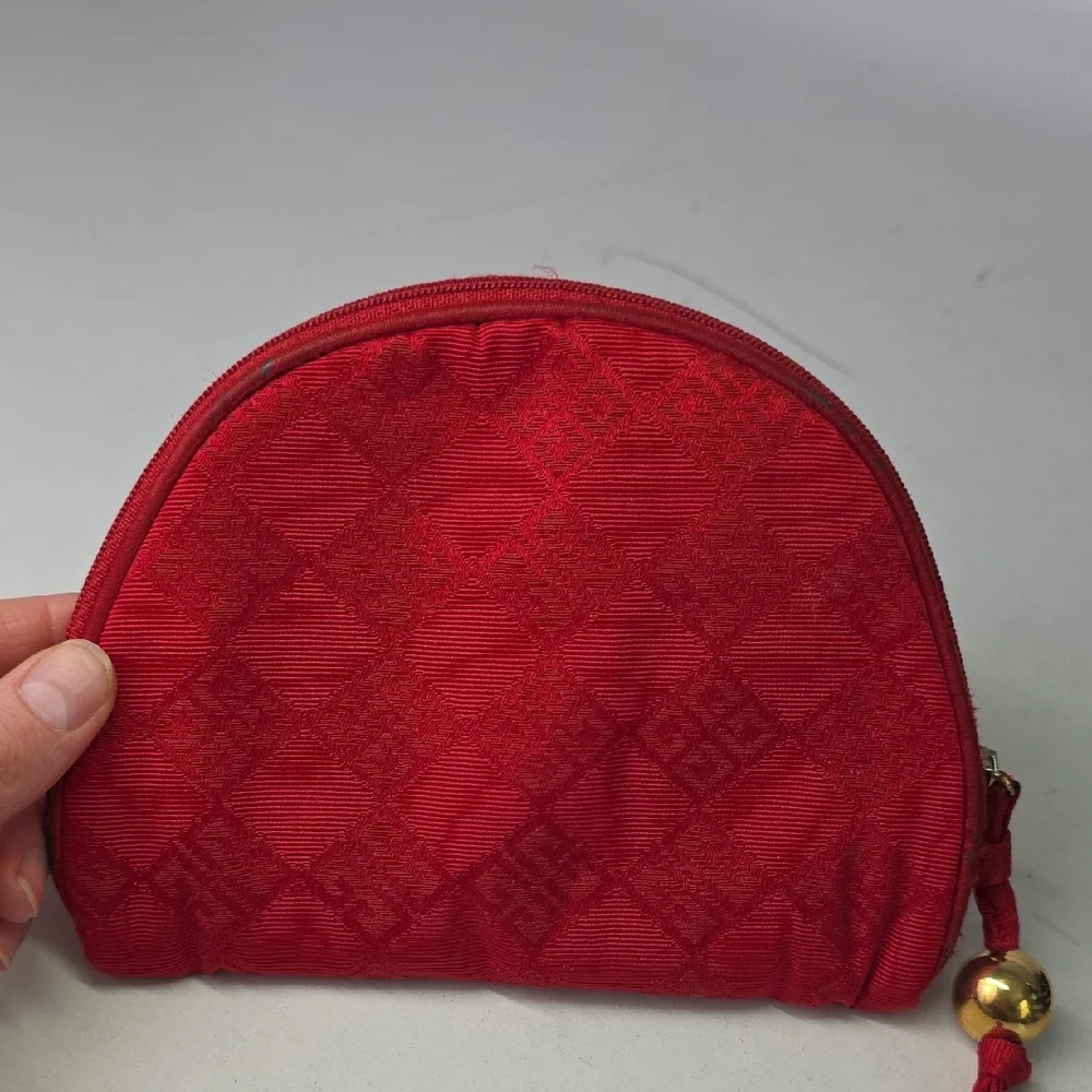 Givenchy‎ Red Cosmetic Bag with Gold Accent